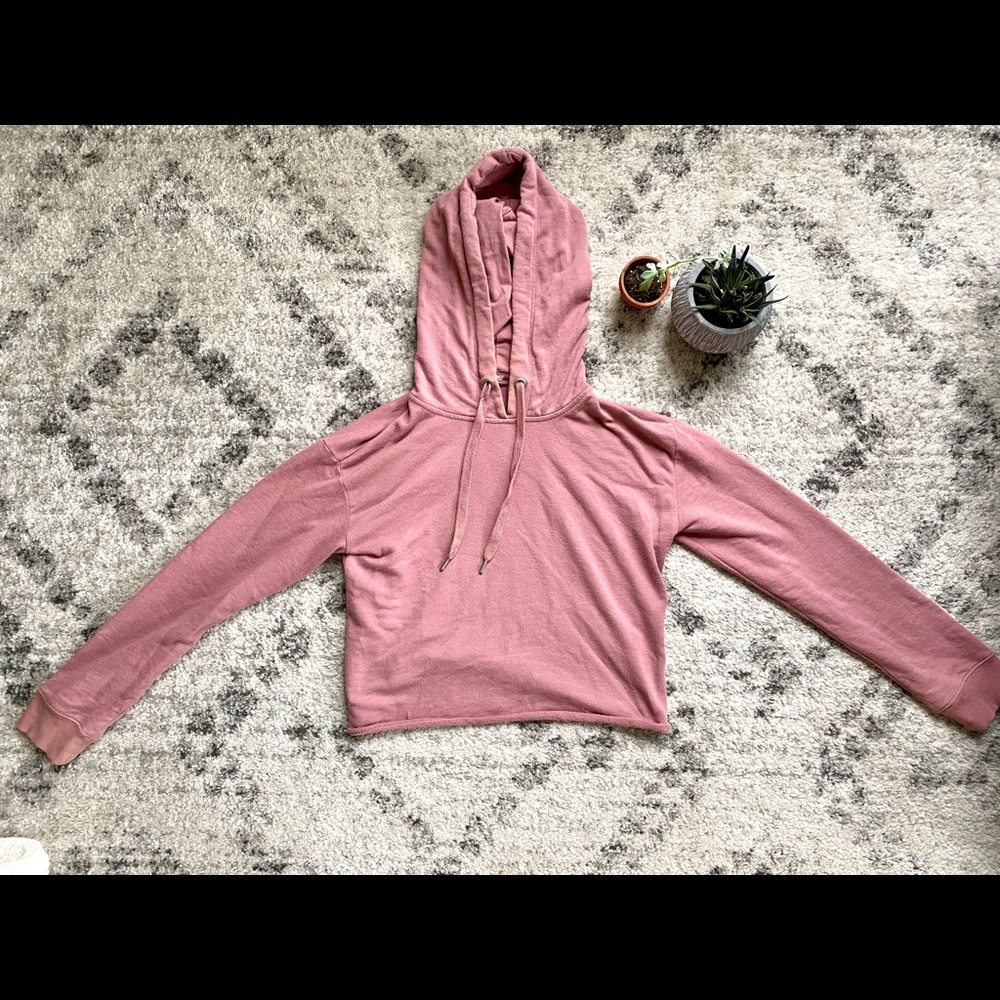Garage = Pink Crop top Sweatshirt